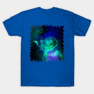 Green Glowing Luminescence of the UFO Jellyfish T-Shirt